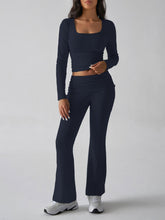 Load image into Gallery viewer, Devine Square Neck Long Sleeve Top and Pants Set
